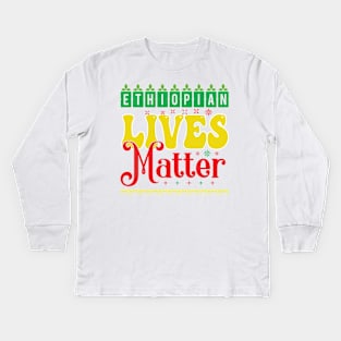 Ethiopian Lives Matter Kids Long Sleeve T-Shirt